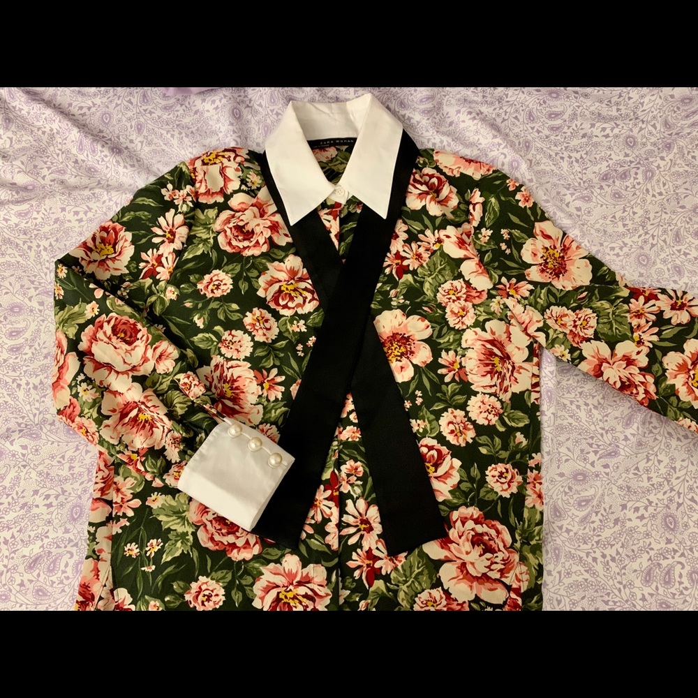 Zara floral blouse